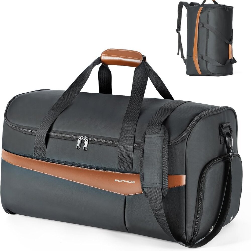 Garment Bags for Travel - Convertible Carry on Garment Duffle Bag with Shoe Comp